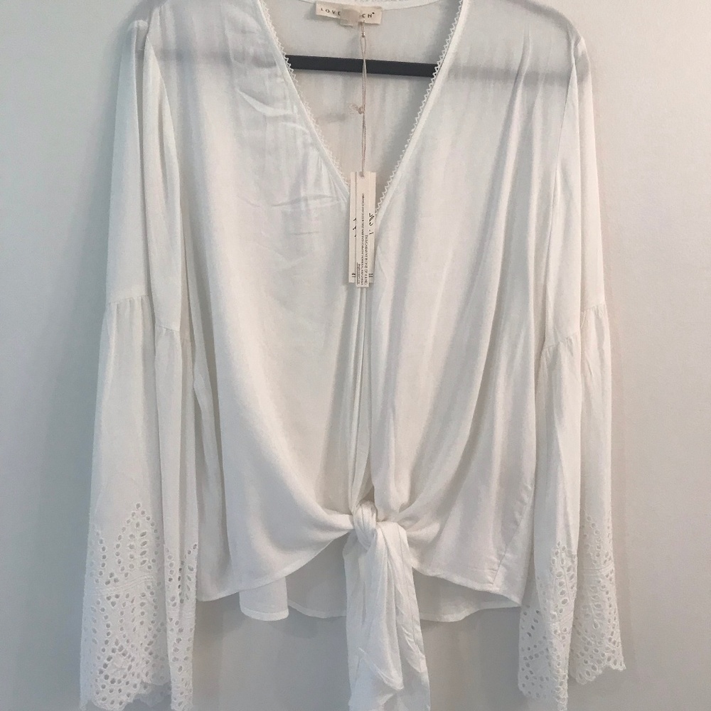 Lovestitch Deep V-Neck Tie Front Top